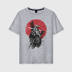 Футболка оверсайз женская Японский самурай, цвет: меланж