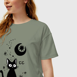 Футболка оверсайз женская Jiji Cat, цвет: авокадо — фото 2