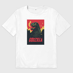 Футболка оверсайз женская Godzilla, цвет: белый