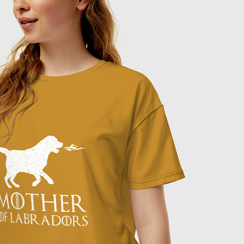 Женская футболка оверсайз Мать Лабрадоров / Горчичный – фото 3
