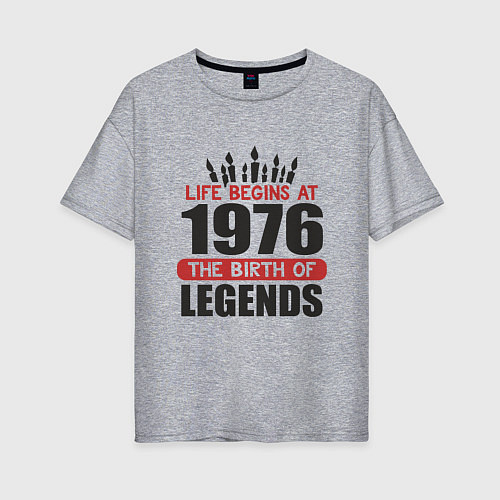 Женская футболка оверсайз 1976 - рождение легенды / Меланж – фото 1