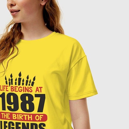 Женская футболка оверсайз 1987 - рождение легенды / Желтый – фото 3