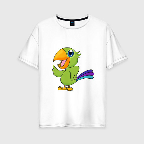 Женская футболка оверсайз Мексиканский Попугай / Белый – фото 1