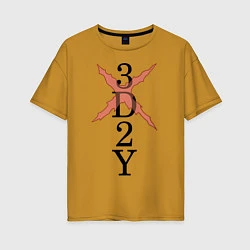 Женская футболка оверсайз 3D 2Y