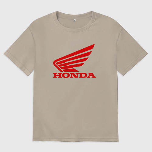 Женская футболка оверсайз HONDA / Миндальный – фото 1