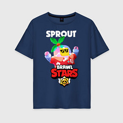 Женская футболка оверсайз BRAWL STARS TROPICAL SPROUT