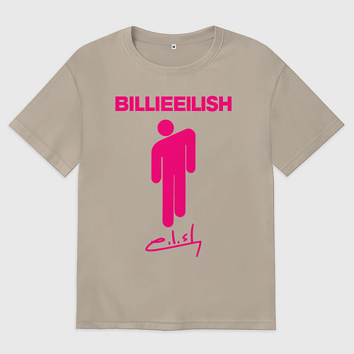 Женская футболка оверсайз BILLIE EILISH / Миндальный – фото 1