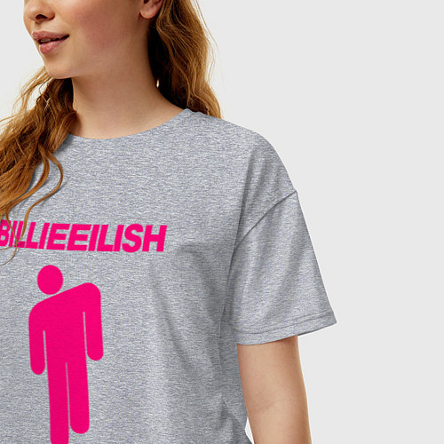 Женская футболка оверсайз BILLIE EILISH / Меланж – фото 3