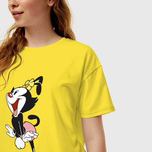 Женская футболка оверсайз Дот Уорнер Animaniacs / Желтый – фото 3