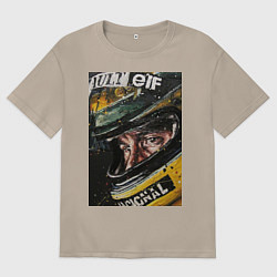 Футболка оверсайз женская Айртон Сенна, цвет: миндальный