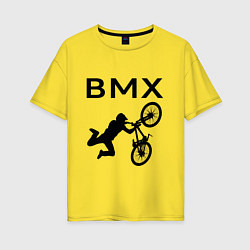 Футболка оверсайз женская Велоспорт BMX Z, цвет: желтый