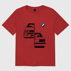Футболка оверсайз женская BMW БМВ Z, цвет: красный