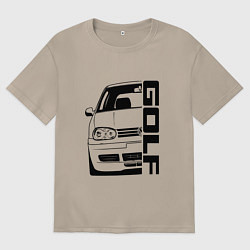 Футболка оверсайз женская Volkswagen Golf Z, цвет: миндальный