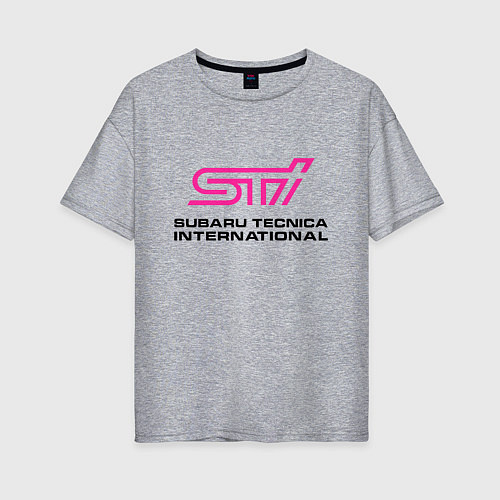 Женская футболка оверсайз SUBARU STI Z / Меланж – фото 1