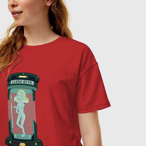Женская футболка оверсайз Клон Бет / Красный – фото 3