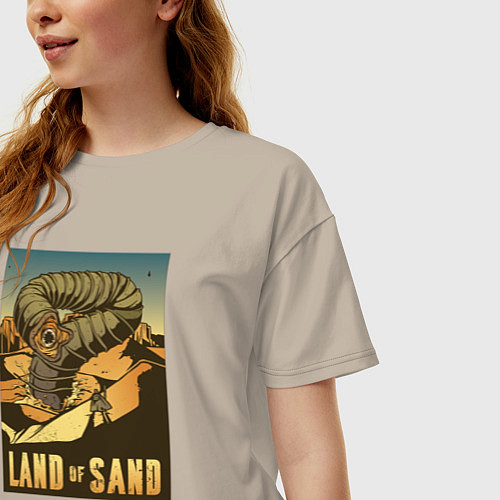 Женская футболка оверсайз Дюна - песчаная земля / Миндальный – фото 3