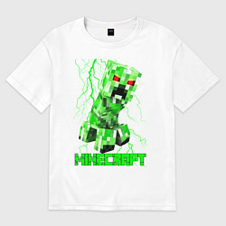 Футболка оверсайз женская MINECRAFT CREEPER, цвет: белый