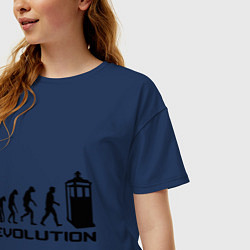 Футболка оверсайз женская Tardis evolution, цвет: тёмно-синий — фото 2