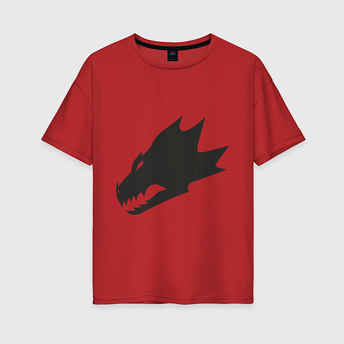 Женская футболка оверсайз Саламандры (Salamanders) / Красный – фото 1
