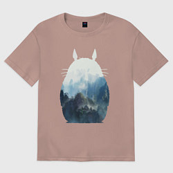 Футболка оверсайз женская Тоторо, цвет: пыльно-розовый