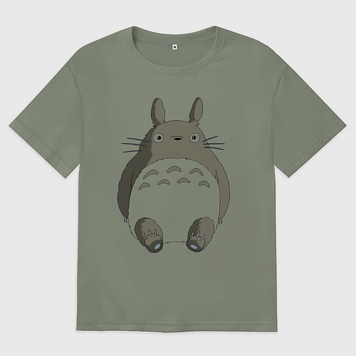 Женская футболка оверсайз Тоторо с прозрачным пузиком / Авокадо – фото 1