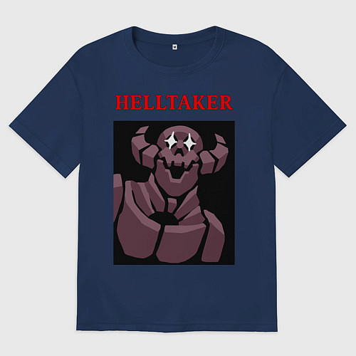 Женская футболка оверсайз HELLTAKER / Тёмно-синий – фото 1