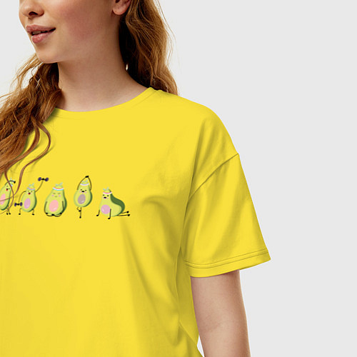 Женская футболка оверсайз Спортивные авокадо / Желтый – фото 3