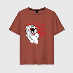 Женская футболка оверсайз Безумный медведь