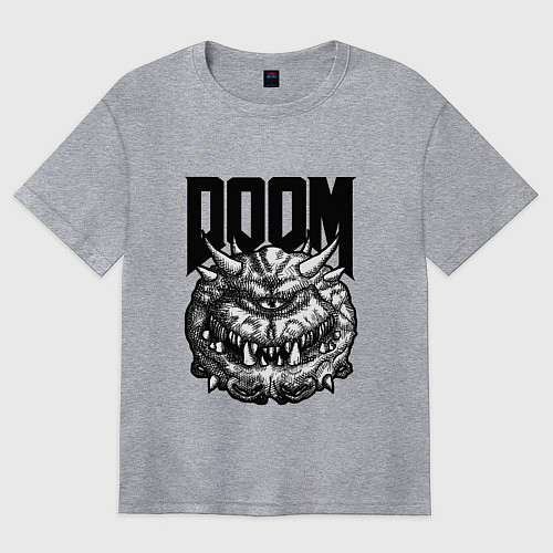 Женская футболка оверсайз КАКОДЕМОН DOOM Z / Меланж – фото 1