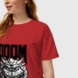 Футболка оверсайз женская КАКОДЕМОН DOOM Z, цвет: красный — фото 2