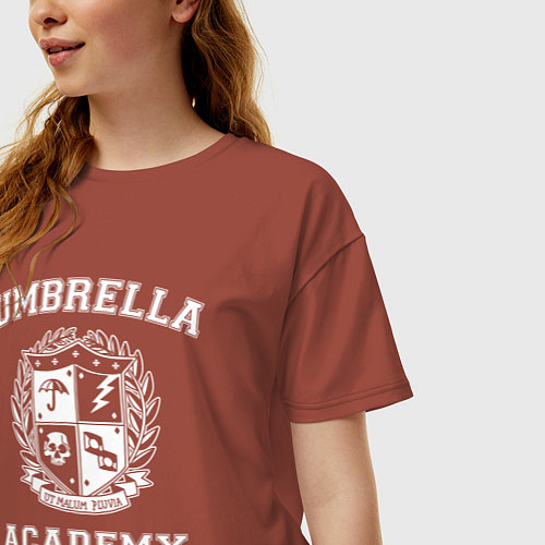 Женская футболка оверсайз Академия Амбрелла / Кирпичный – фото 3