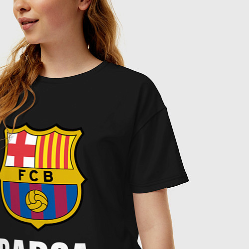 Женская футболка оверсайз BARCA / Черный – фото 3