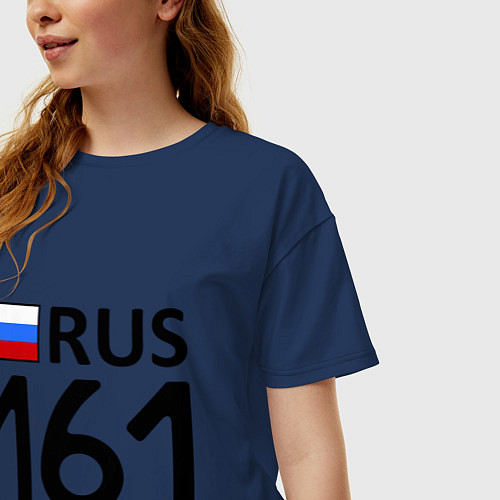 Женская футболка оверсайз RUS 161 / Тёмно-синий – фото 3