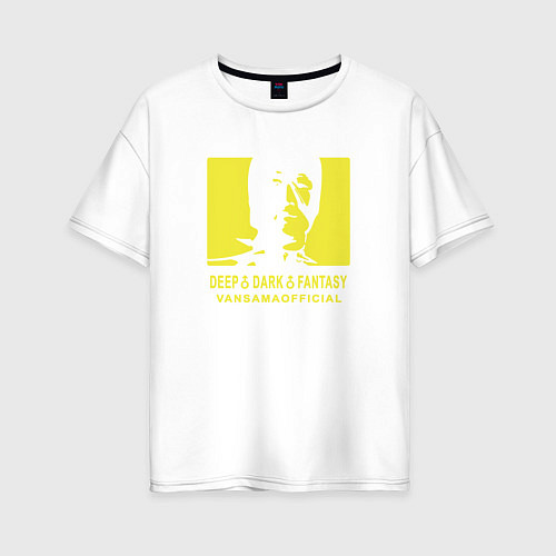Женская футболка оверсайз VANSAMA OFFICIAL Yellow / Белый – фото 1