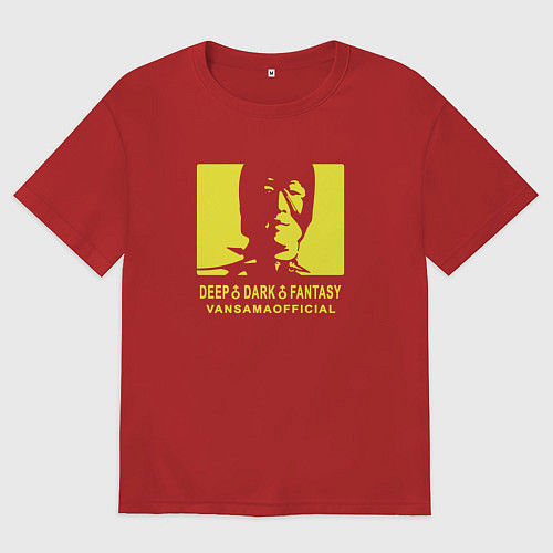 Женская футболка оверсайз VANSAMA OFFICIAL Yellow / Красный – фото 1