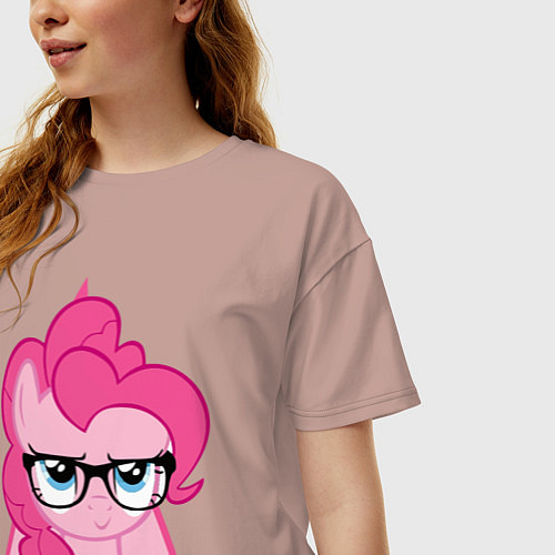 Женская футболка оверсайз Pinky Pie hipster / Пыльно-розовый – фото 3
