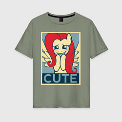 Футболка оверсайз женская Fluttershy cute, цвет: авокадо