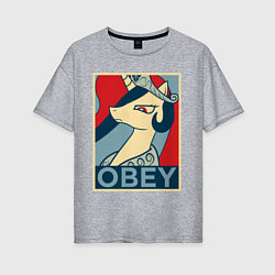 Футболка оверсайз женская Trixie OBEY, цвет: меланж