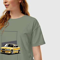 Футболка оверсайз женская BMW E36, цвет: авокадо — фото 2