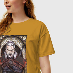 Футболка оверсайз женская The Witcher, Geralt, Ведьмак,, цвет: горчичный — фото 2