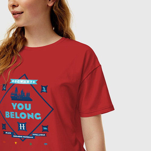 Женская футболка оверсайз You Belong / Красный – фото 3