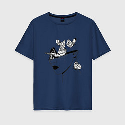 Женская футболка оверсайз Девушка с бабочками