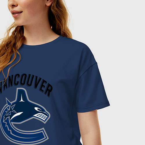 Женская футболка оверсайз VANCOUVER CANUCKS NHL / Тёмно-синий – фото 3