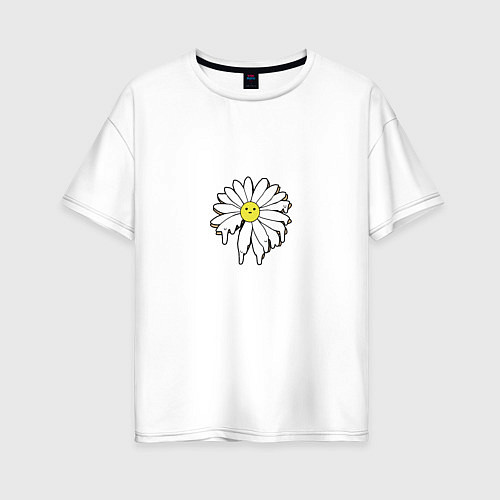 Женская футболка оверсайз Ромашка / Белый – фото 1