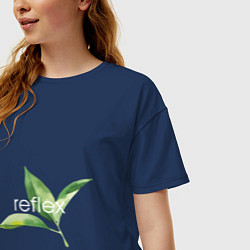 Футболка оверсайз женская Reflex листья, цвет: тёмно-синий — фото 2