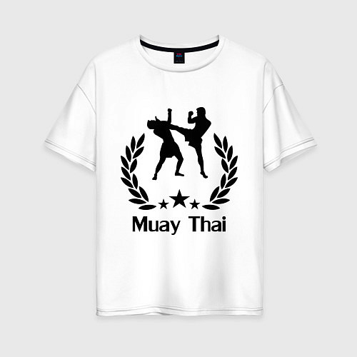Женская футболка оверсайз Muay Thai: High Kick / Белый – фото 1