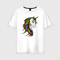 Женская футболка оверсайз Unicorn of love