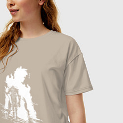 Футболка оверсайз женская Поднятие уровня в одиночку, цвет: миндальный — фото 2