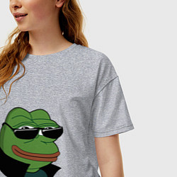 Футболка оверсайз женская Pepe в очках EZ, цвет: меланж — фото 2