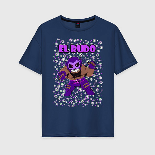 Женская футболка оверсайз Brawl STARS EL RUDO / Тёмно-синий – фото 1